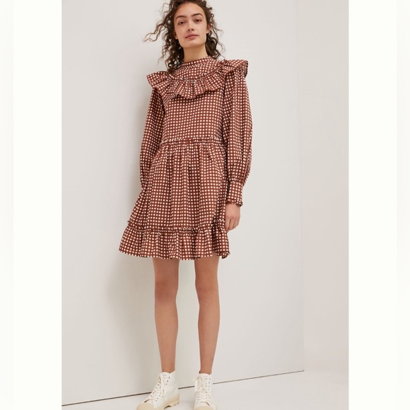 ✨ Anthropologie Penny Gingham Dress Sz M - Picture 1 of 6